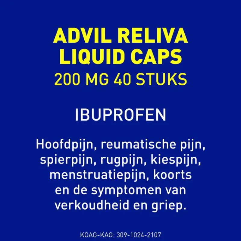 Advil Reliva Liquid-Caps 200 mg Ibuprofen voor Pijn en Koorts 40 stuks