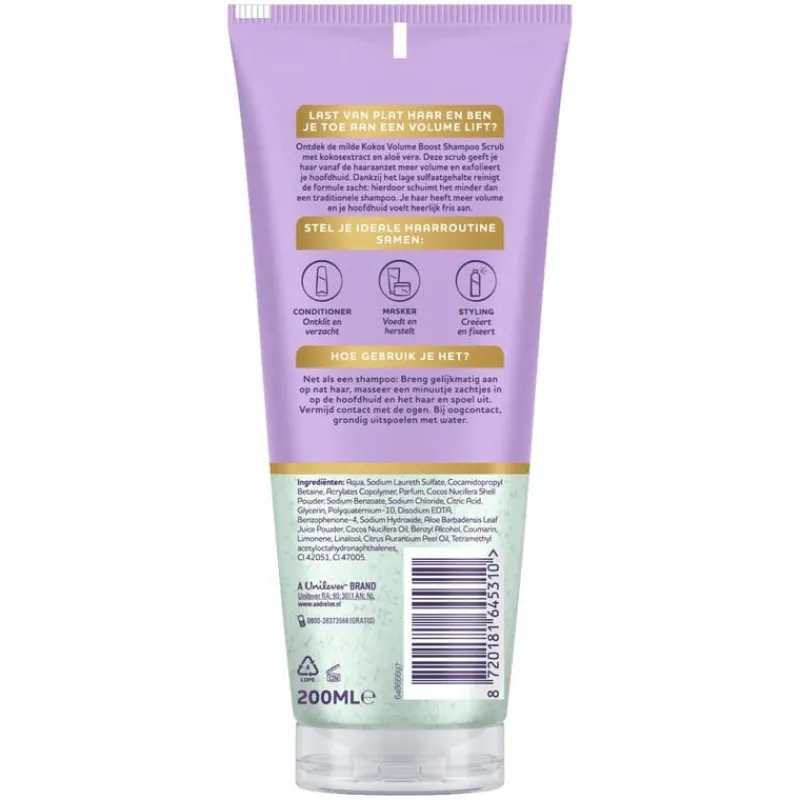 Andrélon Kokos Volume Boost Shampoo Scrub 200 ML