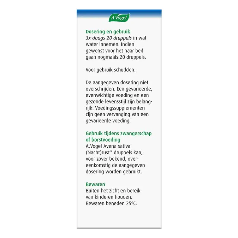 A.Vogel Avena Sativa Evenwichtig in Stresssituaties1* Druppels 100 ML
