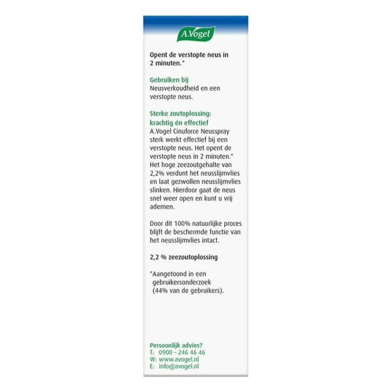 A.Vogel Cinuforce Neusspray Sterk bij Neusverkoudheid Spray 20 ML