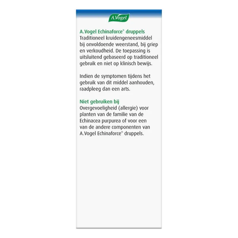 A.Vogel Echinaforce Bij Onvoldoende Weerstand En Griep Druppels 100 ML