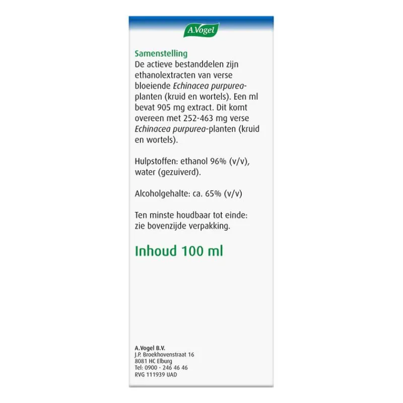 A.Vogel Echinaforce Bij Onvoldoende Weerstand En Griep Druppels 100 ML
