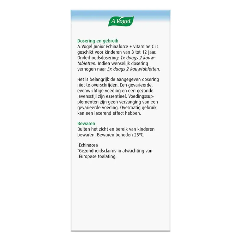 A.Vogel Echinaforce Junior met Vitamine C Weerstand1* Kauwtabletten 80 stuks