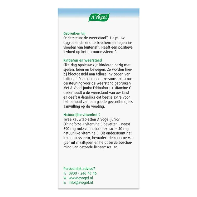 A.Vogel Echinaforce Junior met Vitamine C Weerstand1* Kauwtabletten 80 stuks
