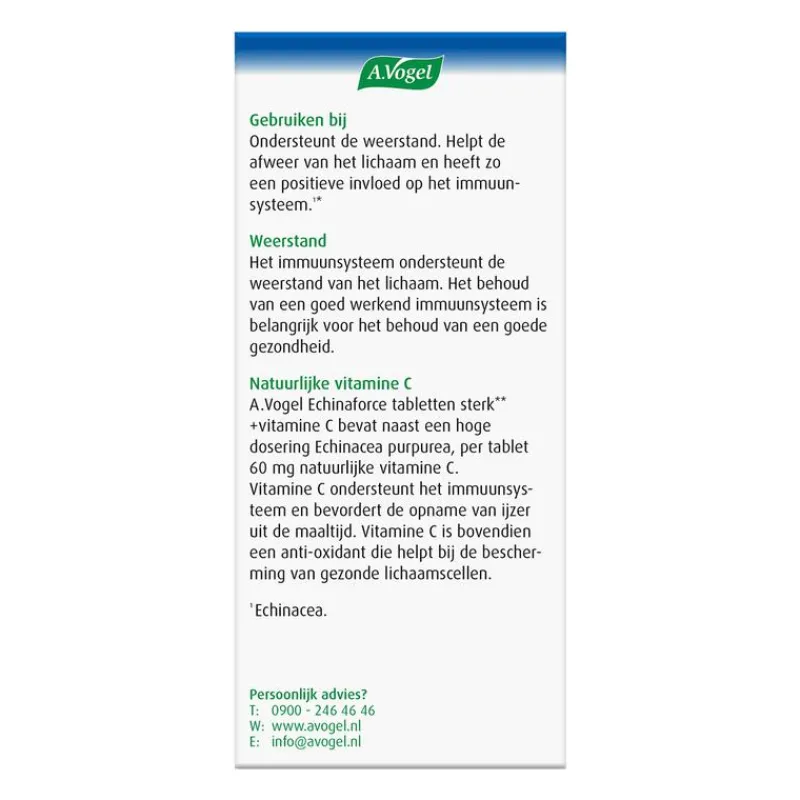 A.Vogel Echinaforce Sterk** + Vitamine C Weerstand1* Tabletten 45 stuks