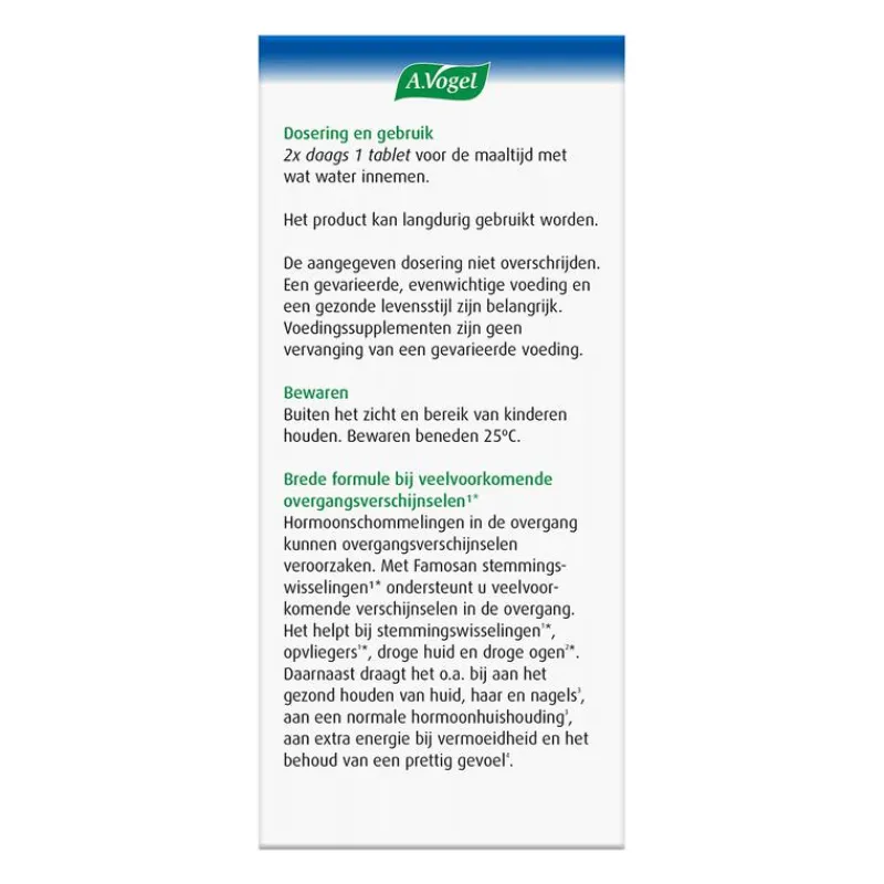 A.Vogel Famosan Salvia Sterk** Bij Opvliegers1* Tabletten 25 stuks