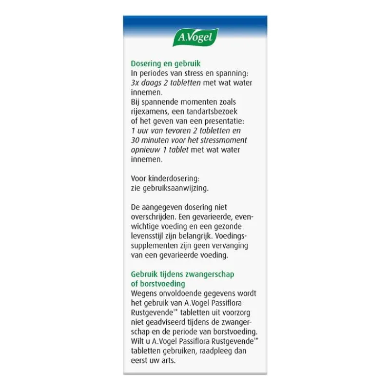 A.Vogel Passiflora Rustgevende1* Tabletten Helpt Bij Stressmomenten1* 80 stuks