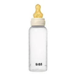 Bibs Babyfles 270 ML Ivory met Latex speen en opvouwbaar trechtertje