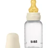 Bibs Babyfles 150 ML Ivory met Latex speen en opvouwbaar trechtertje