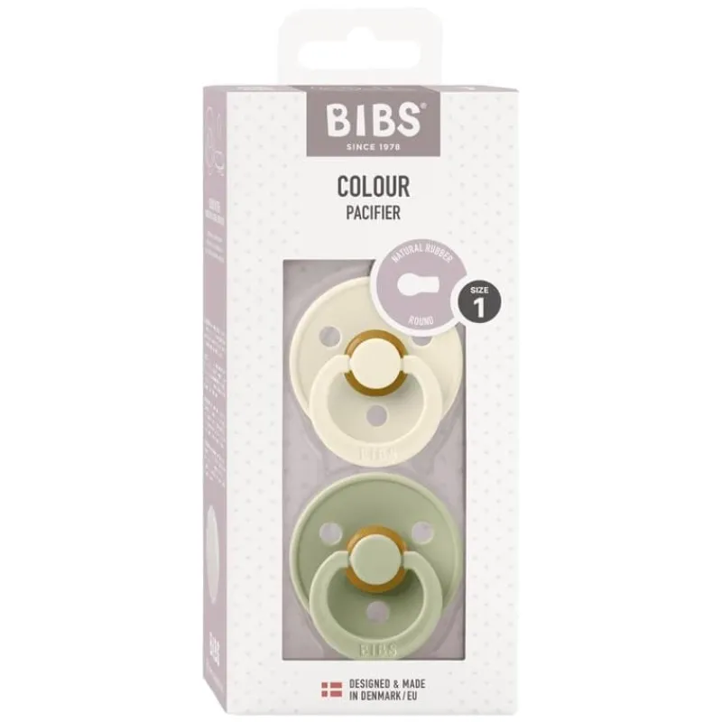 Bibs Fopspeen Two Pack Natuurlijk Rubber Ivory/Sage Maat 1