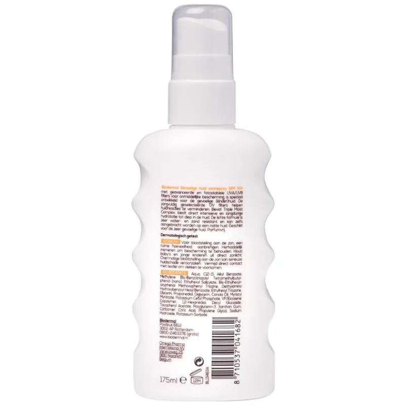 Biodermal Gevoelige Huid Zonnebrand Spray SPF50+ 175 ML