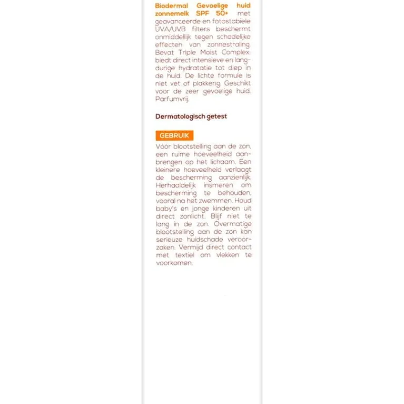 Biodermal Gevoelige Huid Zonnemelk SPF50+ 200 ML