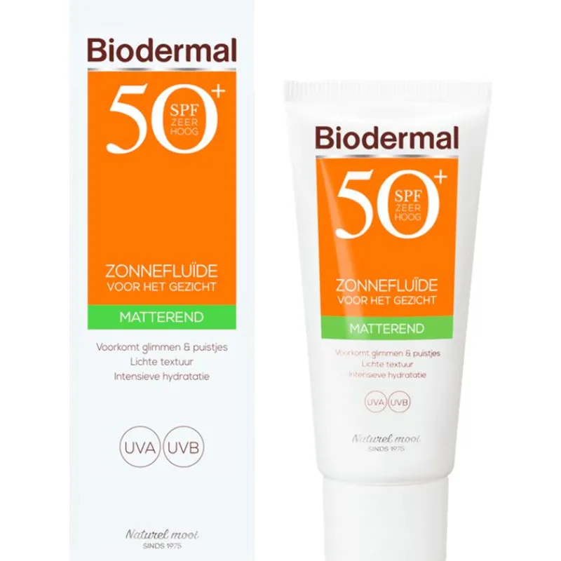 Biodermal Matterend Zonnefluïde Gezicht SPF50+ 40 ML