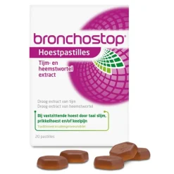 Bronchostop Hoestpastilles bij Vastzittende Hoest of Keelpijn 20 Stuks
