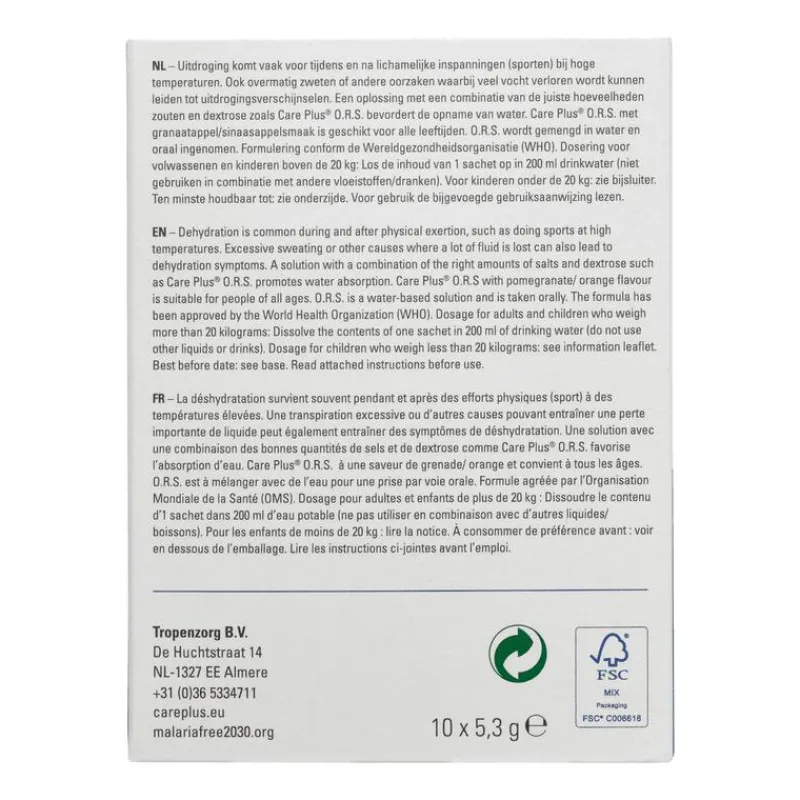 Care Plus O.R.S Sachets Framboos 10 stuks