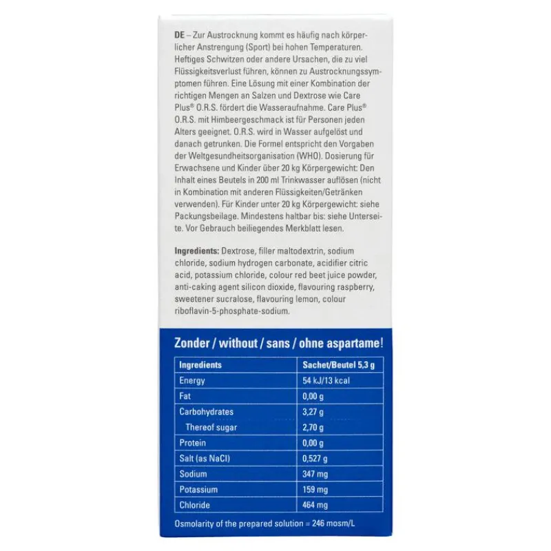 Care Plus O.R.S Sachets Framboos 10 stuks