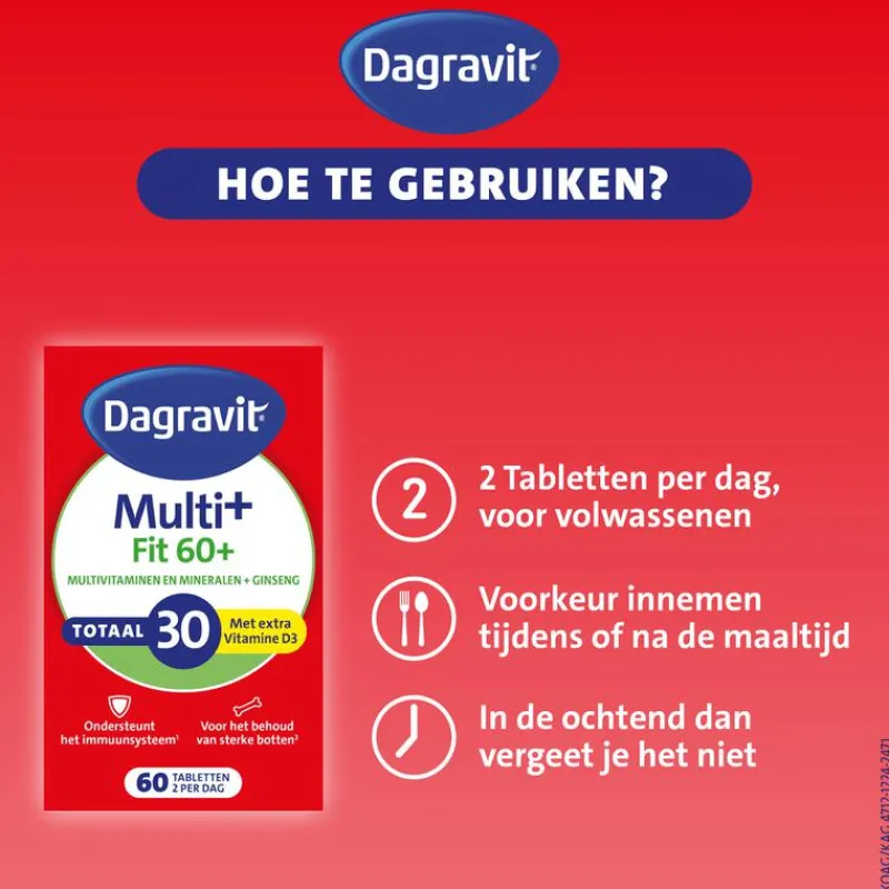 Dagravit Vitaal 60+ Totaal 30 Xtra 60 tabletten