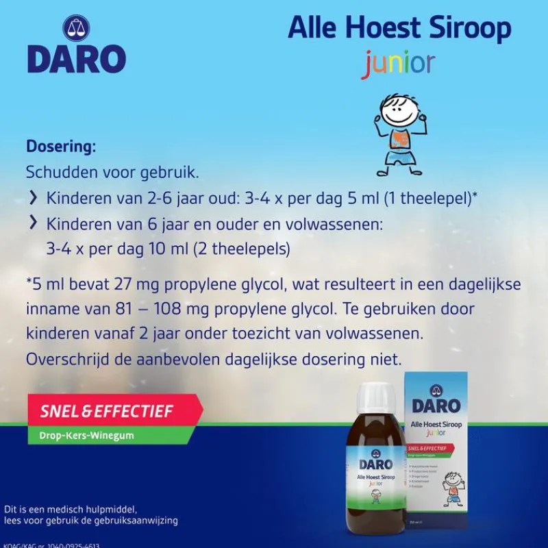 Daro Alle Hoest Siroop Junior 150 ML