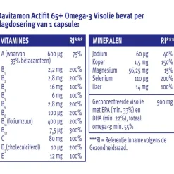 Davitamon Actifit 65+ Omega 3 Visolie Capsules