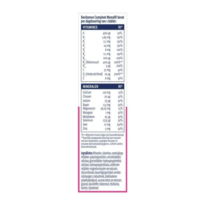 Davitamon Compleet Mamafit na Zwangerschap 60 Tabletten