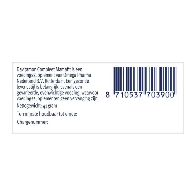 Davitamon Compleet Mamafit na Zwangerschap 60 Tabletten