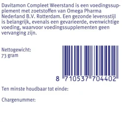 Davitamon Compleet Weerstand Vitamine C&D Bosvruchten 60 kauwtabl