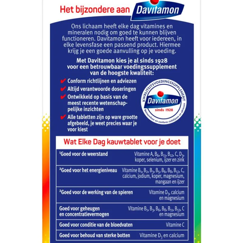 Davitamon Elke Dag 60 kauwtabletten