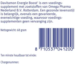 Davitamon Energie Boost Forte Kauwvitamines Bosvruchtensmaak