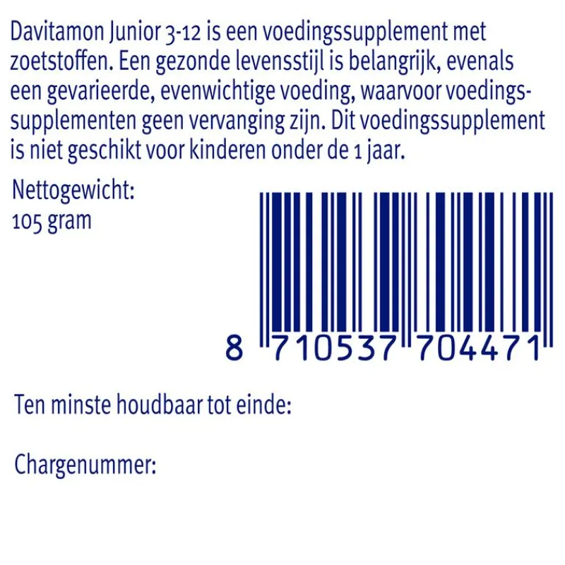 Davitamon Junior 3+ Kauwvitamines Multifruit
