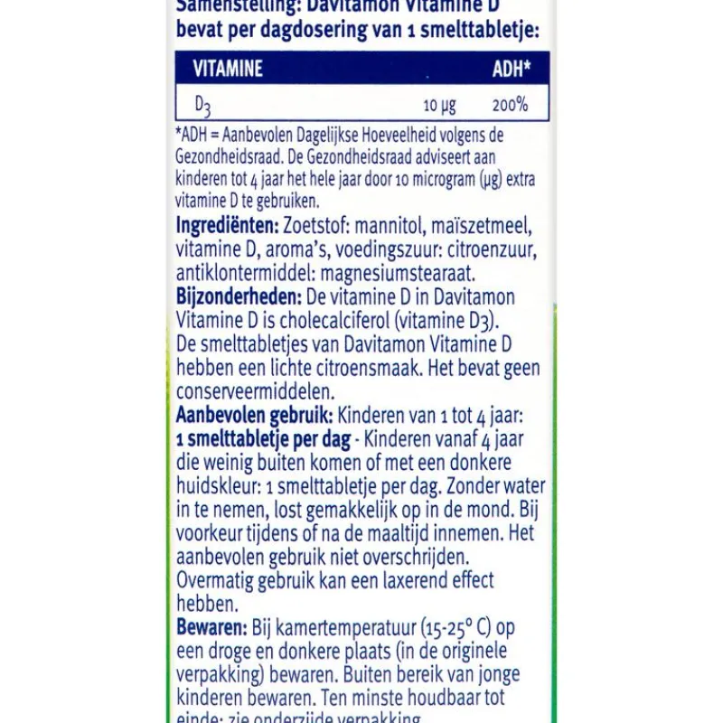 Davitamon Kind Vitamine D Smelttabletten Citroen
