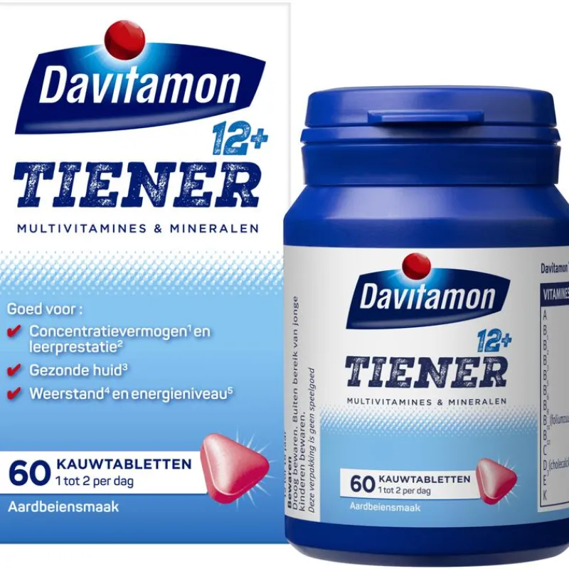 Davitamon Multi 12+ Kauwvitamines Aardbei 60 Stuks