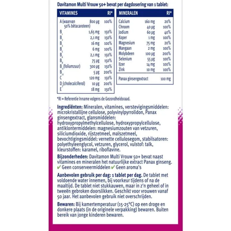 Davitamon Multi Vrouw 50+ 60 stuks