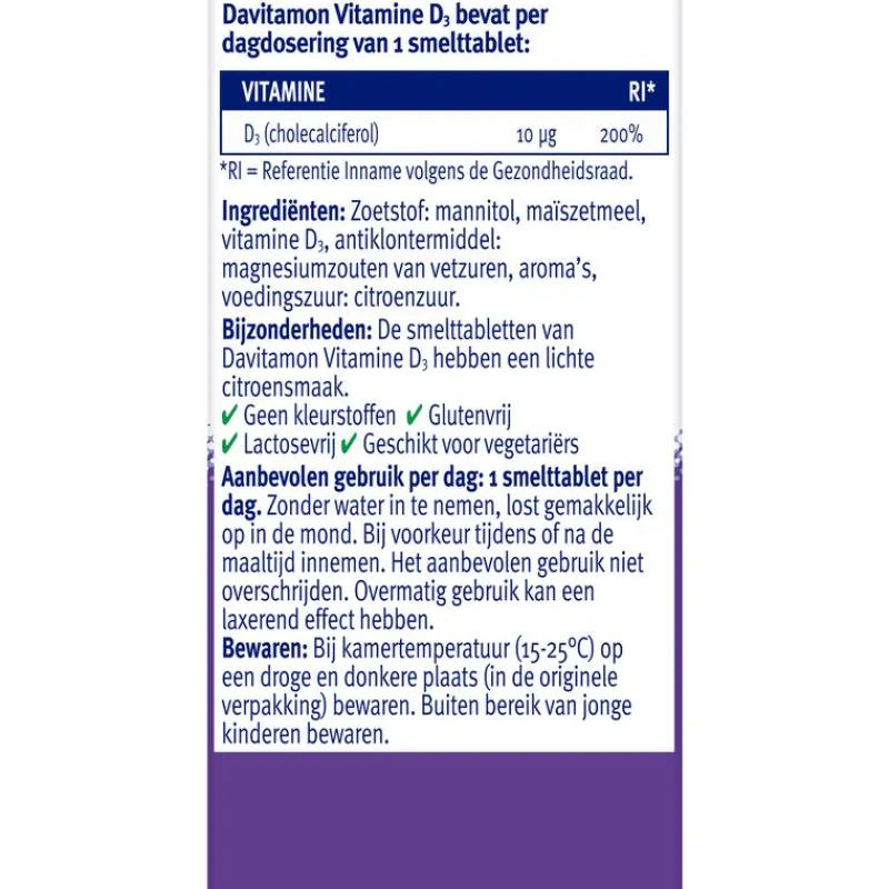 Davitamon Vitamine D Smelttabletten 150 stuks