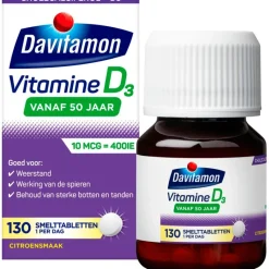 Davitamon Vitamine D 50+ Smelttabletten Citroensmaak 130 Stuks