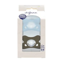 Difrax Fopspeen Natural 0-6 Maanden Lichtblauw/Beige BPA-vrij