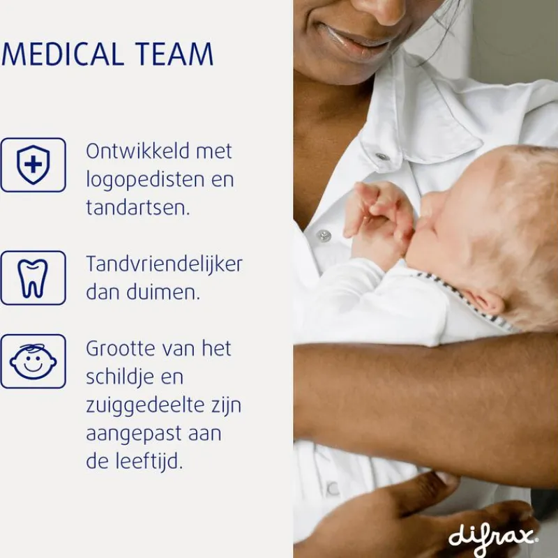 Difrax Fopspeen Naturel Lime Emerald 12 Maanden