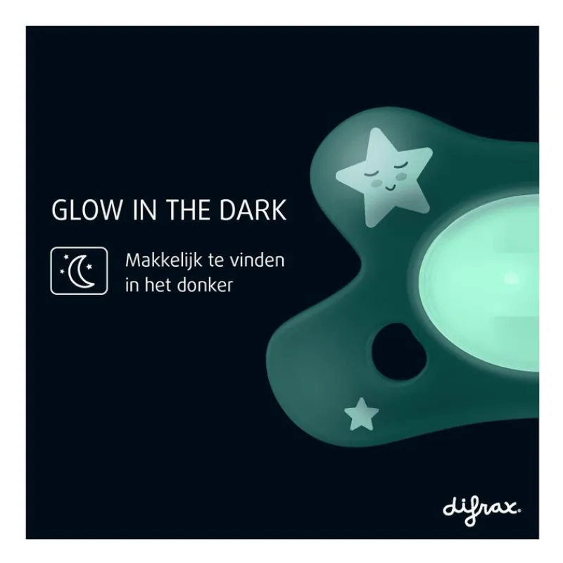 Difrax Natural Fopspeen 0-6 M Glow In The Dark