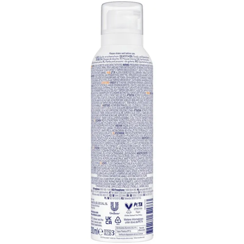 Heren Dove Bath Therapy Glow Douche- & Scheerschuim 200 ml