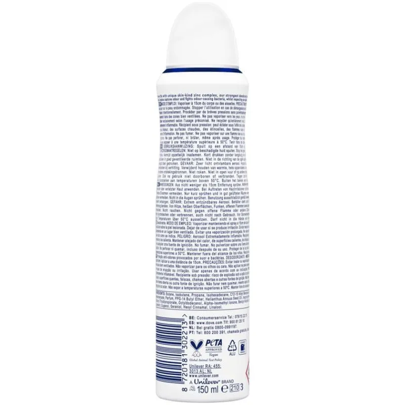 Dove Original 0% Deodorant Spray 150 ML
