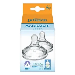 Dr. Brown's Dr. Brown’s Flesspeen 9+ Maanden Fase 4 Brede Halsfles 2 stuks