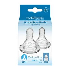 Dr. Brown's Dr. Brown’s Flesspeen 3+ Maanden Fase 2 Smalle Halsfles 2 stuks