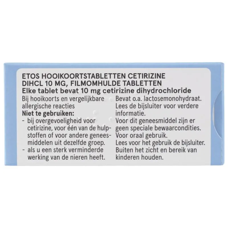 Etos Hooikoortstabletten Cetirizine diHCI 10 mg 10 stuks