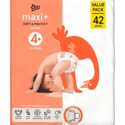 Etos Luiers Maxi+ Maat 4+ 10-15 kg Value Pack 42 stuks