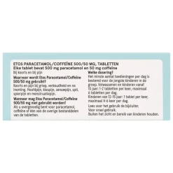 Etos Paracetamol/Coffeïne 500/50 mg 50 stuks