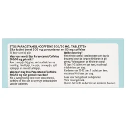Etos Paracetamol/Coffeïne 500/50 mg 20 stuks