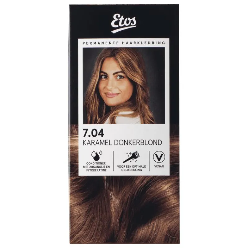 Etos Permanente Haarkleuring 7.04 karamel donkerblond
