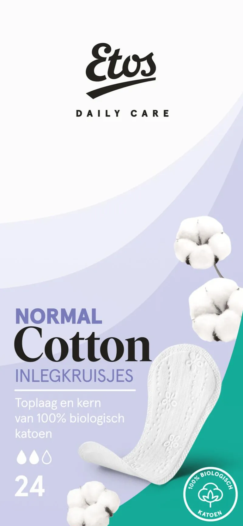 Etos Pure & Organic Inlegkruisjes Normal 24 stuks