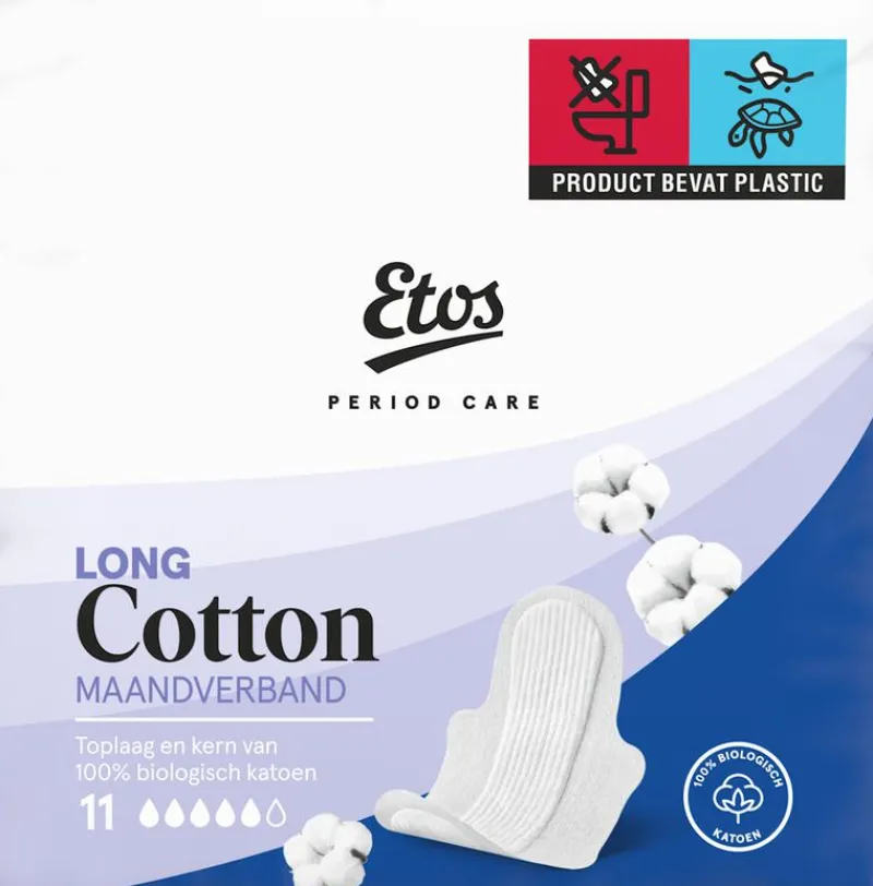 Etos Pure & Organic Ultra Long Maandverband 11 stuks