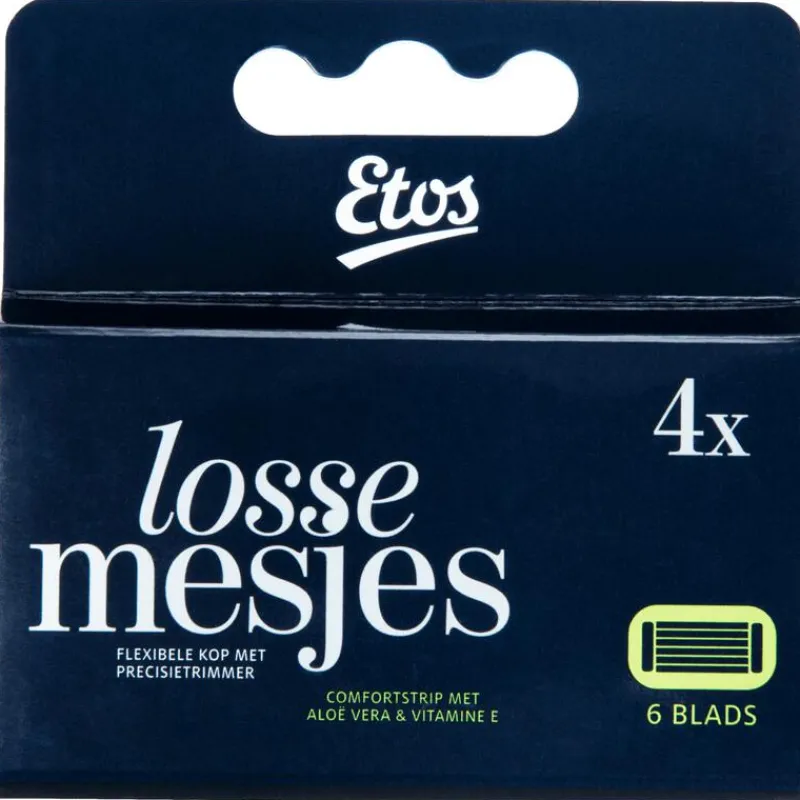 Heren Etos Scheermes Man Navul 6 Blads Zwart 4 stuks