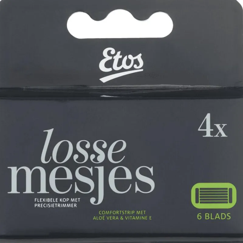 Heren Etos Scheermes Man Navul 6 Blads Zwart 4 stuks